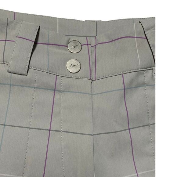 Nike Women Golf Dri-Fit under knee Pants Sz 4 Gray Plaid flat front - Picture 5 of 9